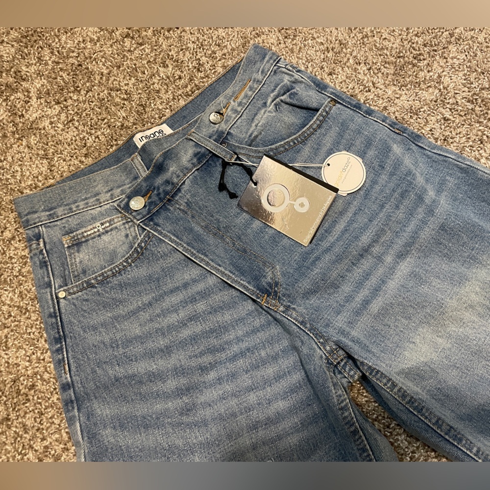 Insane Gene | Asymmetrical Button High-Waisted Distressed Jeans | 5/26 NWT - Picture 9 of 9